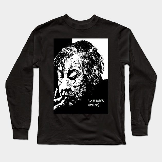 Wystan Hugh Auden Long Sleeve T-Shirt by kirsai89